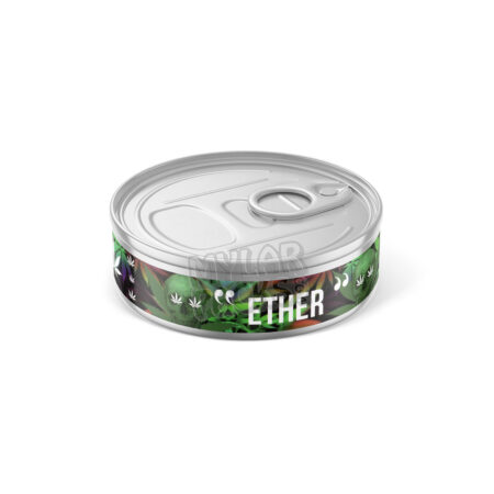 Ether 3.5g Pressitin Self-Seal Tuna Tin Cans with Labels Dry Herb Flower Packaging