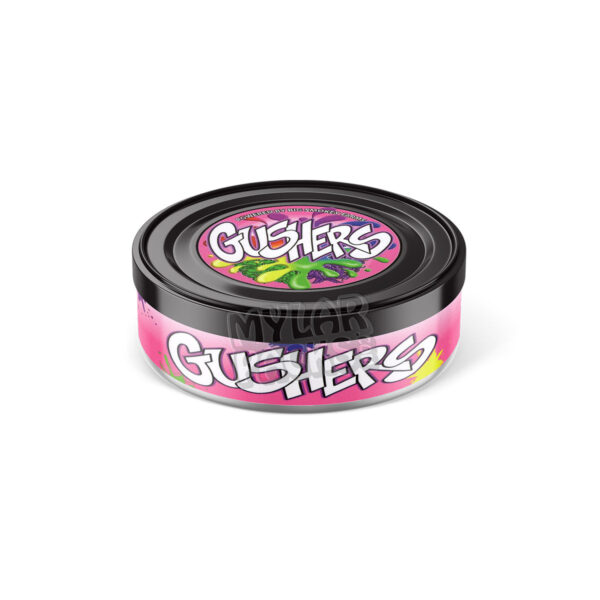 Gushers 3.5g Pressitin Self-Seal Tuna Tin Cans with Labels Dry Herb Flower Packaging