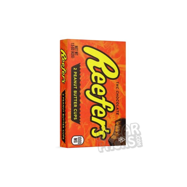 Reeferz Peanut Butter Cups 1000mg Medicated Chocolate Empty Edibles Box Candy Packaging
