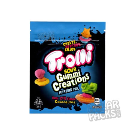 Trrlli Sour Gummi Creations Martian Mix 600mg Empty Mylar Bags Edibles Candy Packaging