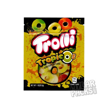 Trrlli Tropic O's 600mg Empty Mylar Bags Gummy Edibles Candy Packaging