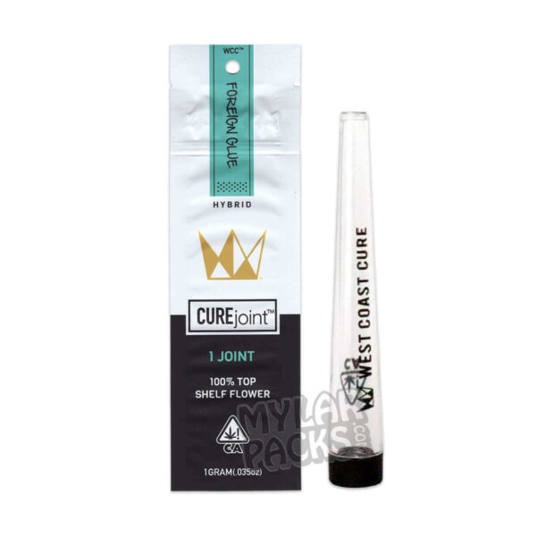Foreign Glue Single Preroll Empty White WCC with Hard Plastic Tube Herb Packaging