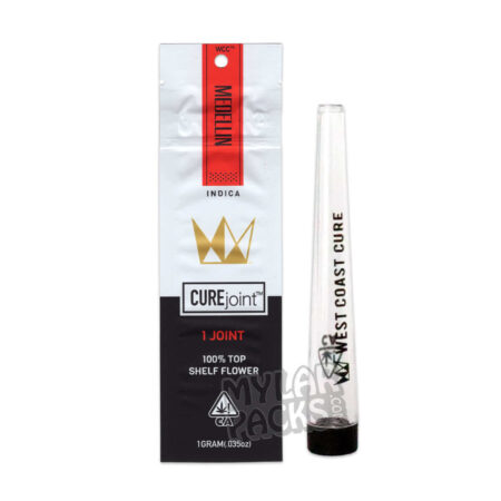 Medellin Single Preroll Empty White WCC with Hard Plastic Tube Herb Packaging