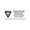 Michigan MI State Compliant Warning Label Customizable Strain Sticker (1" x 2")