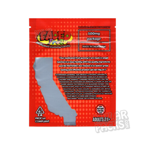 Faded Fruits Cola Mylar Bag 500mg Edibles Packaging 6725