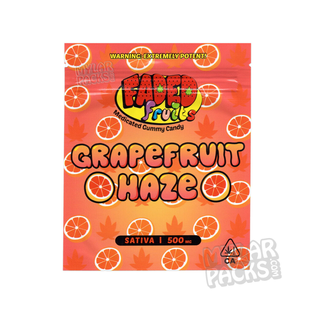 Grapefruit Haze Mylar Bag 500mg Edibles Packaging
