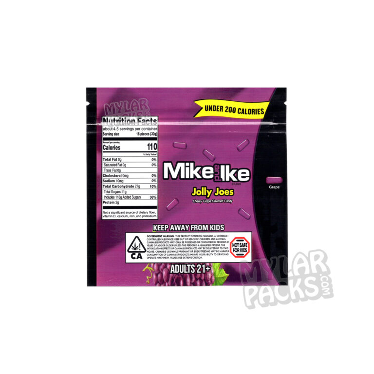 Mikes and Ike Jolly Joes Mylar 600mg Edibles Candy Packaging
