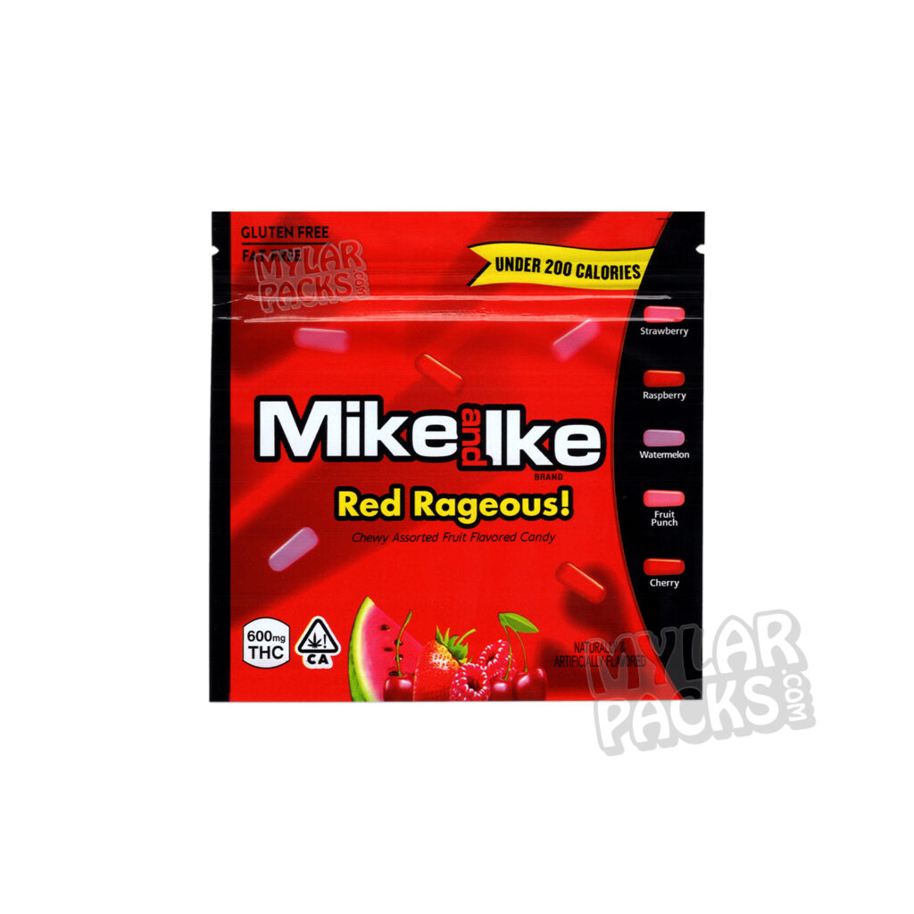 Red Rageous Mylar Bag 600mg Edibles Candy Packaging